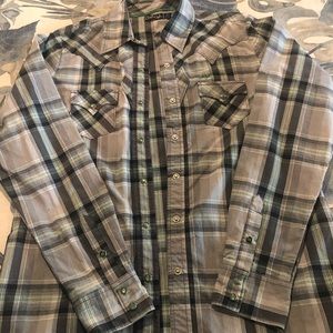 Cruel girl western snap front plaid shirt